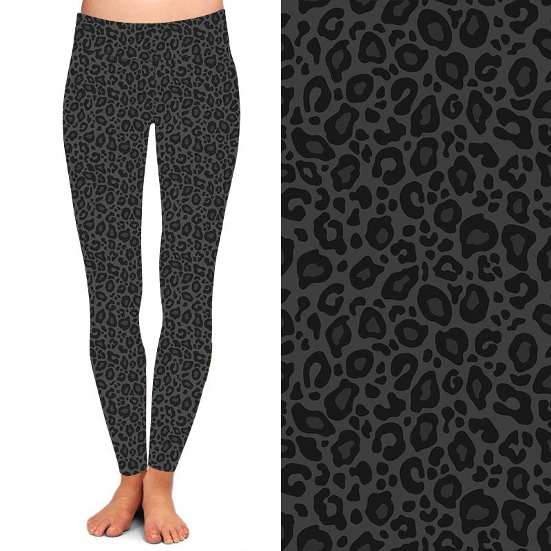 Gray Leopard Print Leggings