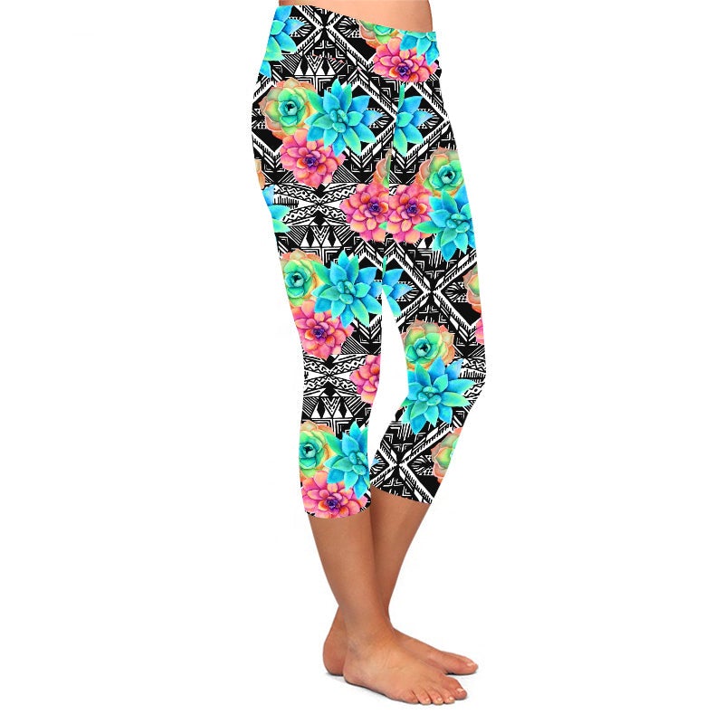 Succulent Capri Leggings